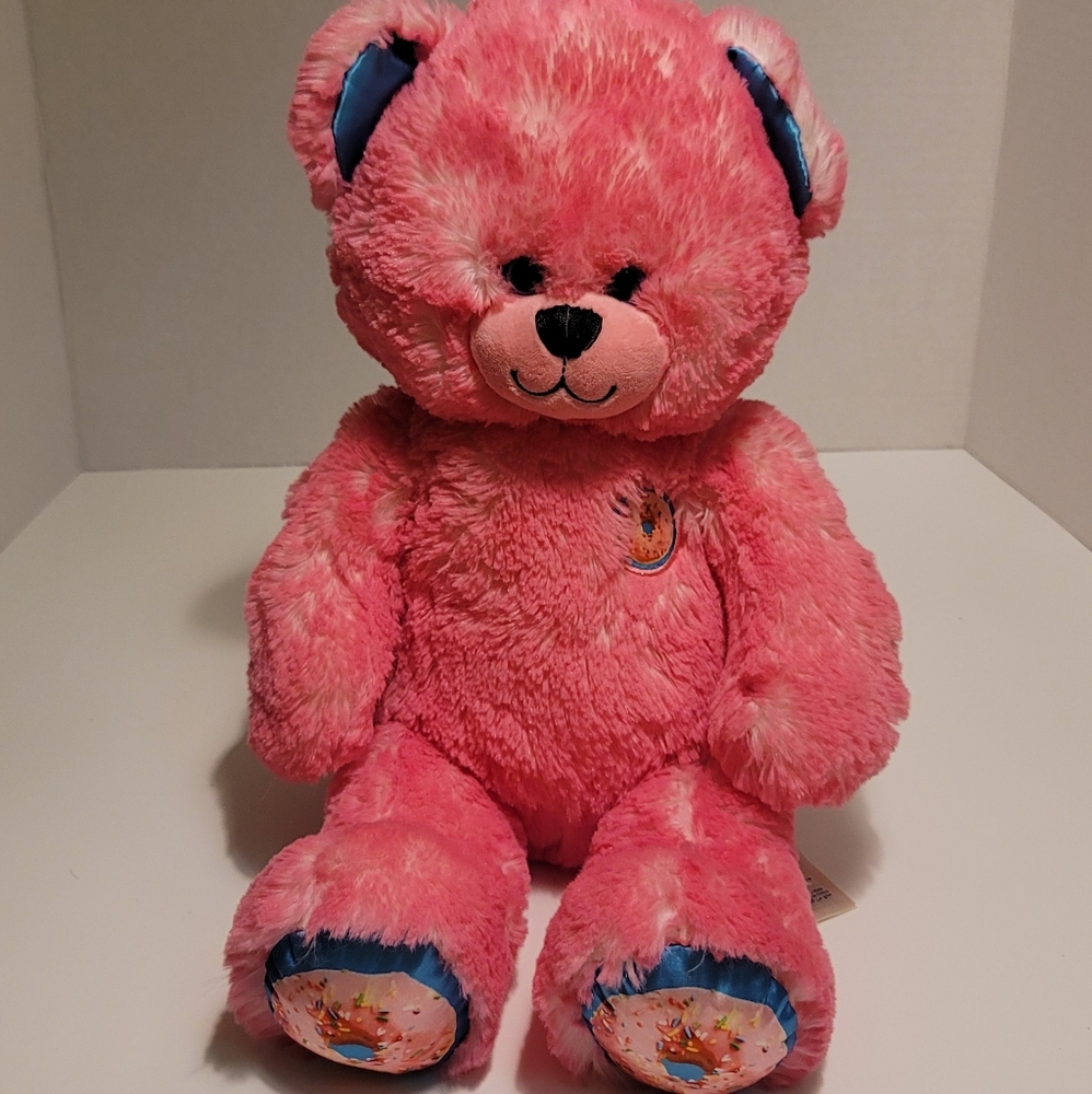 *Build a bear* bright pink donut bear